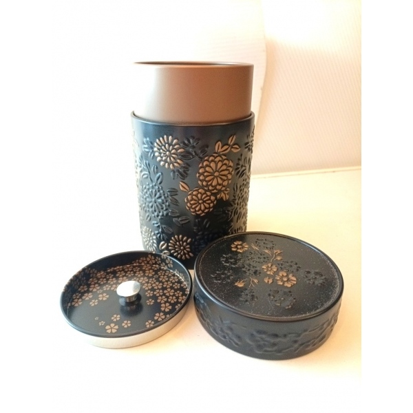 Boite � th�  fleur noir