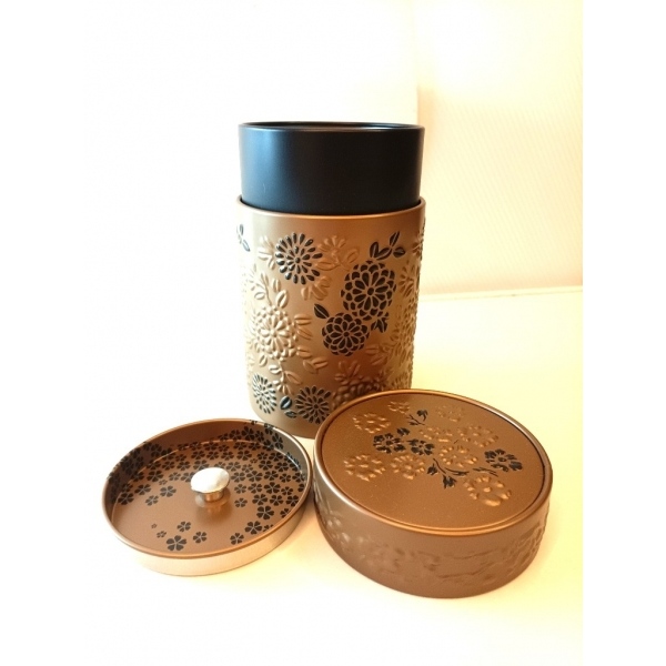 Boite � th�  fleur or